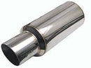 Injen SES Universal Muffler – 2 3/8 Universal Muffler with Titanium burnt rolled Tip and stainless steel resonated inner wall