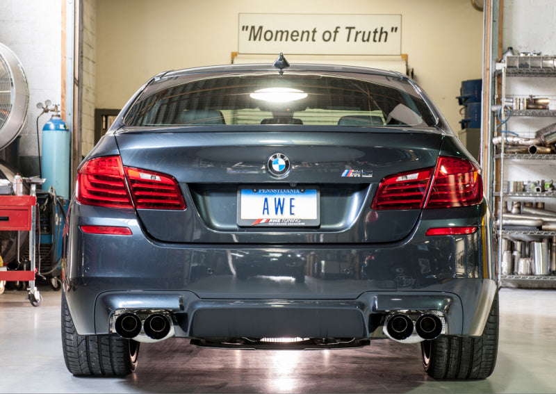 AWE Tuning BMW F10 M5 Touring Edition Axle-Back Exhaust Diamond Black Tips