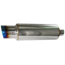 Injen SES Universal Muffler – 2 3/8 Universal Muffler with Titanium burnt rolled Tip and stainless steel resonated inner wall