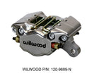 Wilwood Dynapro Single Brake Caliper - 1.75 in Piston Bore / 0.38 in Rotor Thickness / Nickel Plate / 3.75 in Mounting Centers / Lug Mount | 120-9689-N