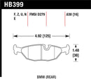 HAWK Performance HT-10 Race Brake Pads (Rear) - 84-4 / 91 BMW 325 (E30) (NOT FOR USE)