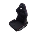 NRG FRP Bucket Seat - Reclinable (Black Cloth with Red Stiting)