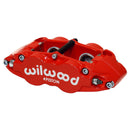 Wilwood Forged Narrow Superlite 4R Brake Caliper - 1.38/1.38 in Piston Bores / 0.950 in Rotor Thickness / Red | 120-16683-RD