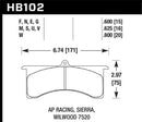 HAWK Performance DTC-80 Race Brake Pads - AP Racing 6 / sierra / jfz / wilwood 20mm