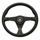 Nardi Gara 3/0 Steering Wheel - 350mm | Black w/ Black Perforated Leather / Red Stiching