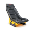 NRG GT Retro Bucket Seat - Black PVC Leather Yellow Stitching Yellow Glitter Fiberglass Back – Default Title