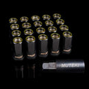 Wheel Mate Muteki HR50 Open-End Lug Nut Kit – M14x1.50 / 50mm – Black Yellow