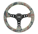 NRG Reinforced Steering Wheel (350mm / 3in. Deep) Camo Suede Mark with Neon Grn stitching & Black Spoke – Default Title