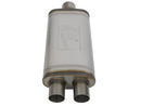 aFe MACH FORCE-Xp SS Muffler 3" Center Inlet / 2.5" Dual Outlets 18" L x 9" W x4in H Body