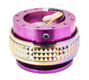 NRG Gen 2.1 Steering Wheel Quick Release – Purple Body / Neo Chrome Pyramid Ring
