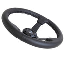 NRG Reinforced Steering Wheel (350mm / 3in. Deep) Bk Leather with Bk BBall Stitch (Odi Bakchis Edition)