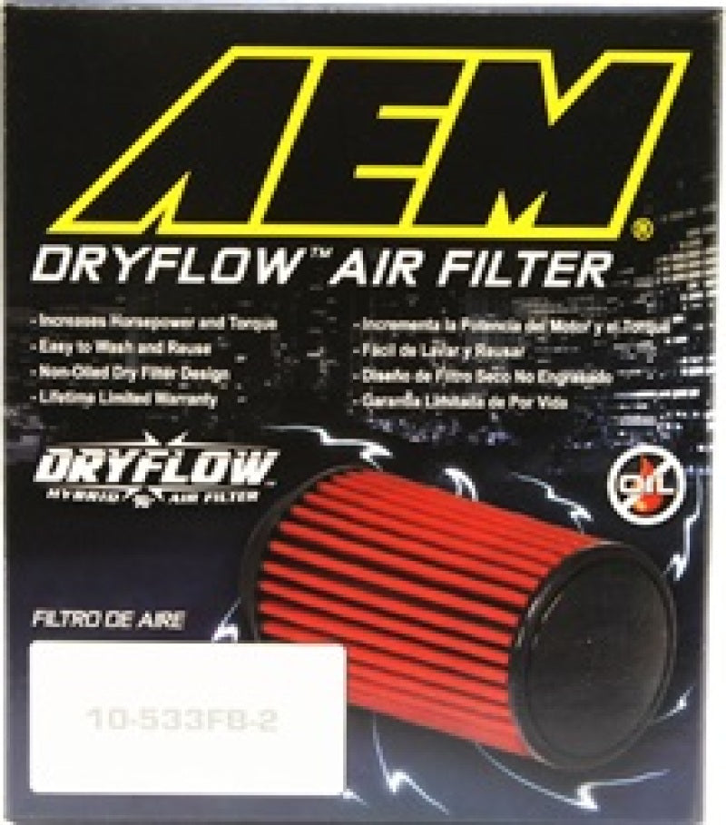 AEM Dryflow Conical Air Filter 5.5in Base OD / 4.75in Top OD / 5in Height