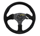 NRG Reinforced Steering Wheel (350mm / 2.5in. Deep) Black Suede Comfort Grip with 5mm Matte Black Spokes – Default Title