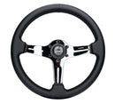 NRG Light Weight Gaming Steering Wheel - 350mm 3 Chrome Silver Spokes Perforated Leather – Default Title