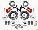 Wilwood Forged Dynalite Front Brake Kit (11.00 in Drilled & Slotted Rotors - Red Powder Coat Calipers) - 1955-1957 Chevrolet | 140-11491-DR