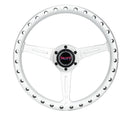 NRG 330mm Lightweight Aluminum Steering Wheel – All Aluminum Steering Wheel 330mm - Extra Light- Ergonomic Grip- Anodized Silver