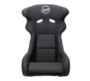 NRG FRP Bucket Seat - White Finish with Arrow Embroidery And Blue Side Mount Bracket