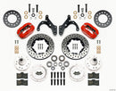 Wilwood Forged Dynalite Front Brake Kit (Red Powder Coat Calipers) - 1965-1968 Chevrolet Impala - Drum Spindle / 11.00 in Drilled & Slotted Rotors | 140-12021-DR