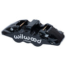 Wilwood AERO4-DS Brake Caliper - 1.12 in Piston Bore / 0.81 in Rotor Thickness / Black / Dust Seal | 120-14441-BK