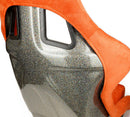 NRG FRP Bucket Seat ULTRA Edition with Grey Pearlized Back / Orange Microfiber Material - Large