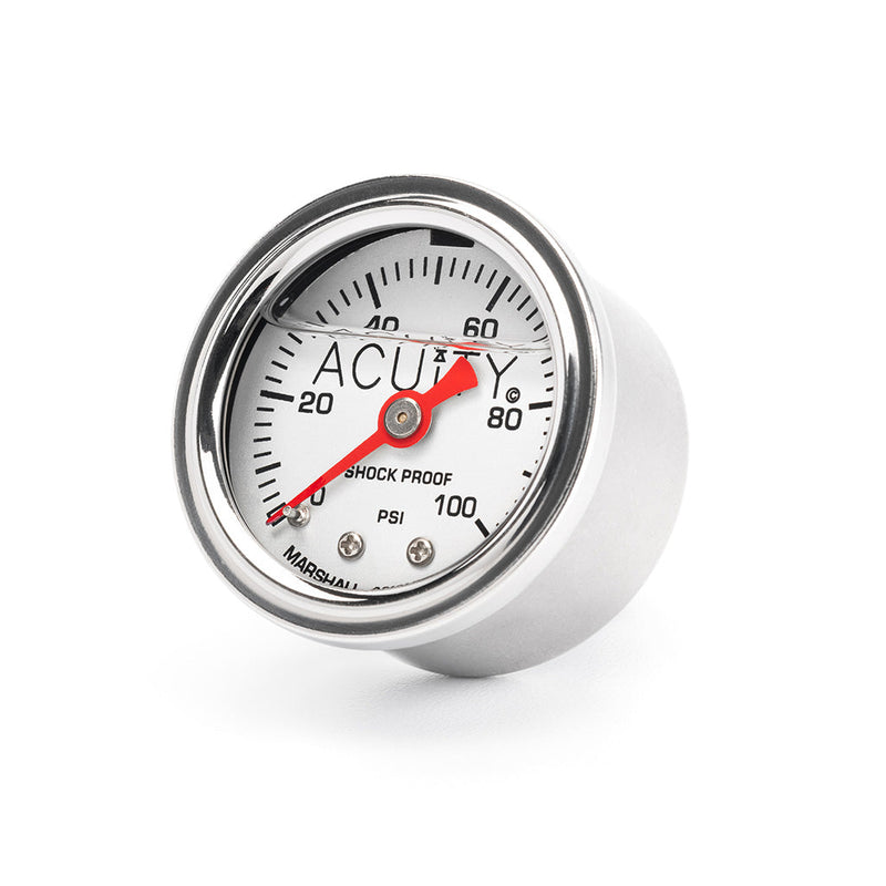 ACUiTY 100 PSI Fuel Pressure Gauge in Polished Stainless Finish