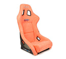 NRG FRP Bucket Seat ULTRA Edition with Grey Pearlized Back / Peach Microfiber Material - Large