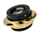 NRG Gen 2.2 Steering Wheel Quick Release – Black Body/ Chrome Gold Oval Ring