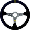 OMP Corsica Dished Steering Wheel Suede 3 Anod – Black