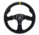 NRG Reinforced Steering Wheel (350mm/ 3in. Deep) Alcantara with Yellow Center with Black Stitch – Default Title
