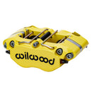 Wilwood Narrow Dynapro-P Brake Caliper - 1.12/1.12 in Piston Bores / 0.95 in Rotor Thickness / Yellow Powder Coat / 4.75 in Mounting Centers / Radial Mount | 120-16687-Y