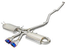 aFe Takeda 3 in. 304 Stainless Steel Cat-Back Exhaust System (Blue Tips) – 17 Honda Civic Si 1.5L I4 Turbo