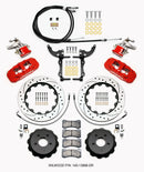 Wilwood AERO4 Rear Brake Kit (14.00 in Drilled & Slotted Rotors - Red Powder Coat Calipers) - 2015-2023 Ford Mustang - MC4 & Cables / Includes Brake Lines / Parking Brake | 140-13888-DR