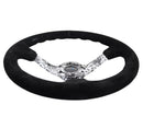 NRG Reinforced Steering Wheel (350mm / 3in. Deep) Black Suede with Hydrodipped Digi-Camo Spokes