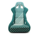 NRG FRP Bucket Seat - 20 Year Anniversary - Microfiber Green with White Stripes & Arrow Design - Large – Default Title