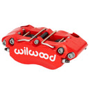 Wilwood Narrow Dynapro Brake Caliper - 1.12/1.12 in Piston Bores / 0.250 in Rotor Thickness / Red | 120-17628-RD