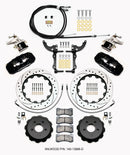 Wilwood AERO4 Rear Brake Kit (14.00 in Drilled & Slotted Rotors - Black Calipers) - 2015-2023 Ford Mustang - MC4 & Cables / Includes Brake Lines / Parking Brake | 140-13888-D