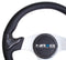 NRG Carbon Fiber Steering Wheel (350mm) Silver Frame Blk Stitching w/Rubber Cover Horn Button