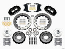 Wilwood Narrow Superlite 6R Front Brake Kit (Black Powder Coat Calipers) - Heidts Tri -5 2 in Drop Spindle - 12.88 in Drilled & Slotted Rotors / Hub Kit | 140-12307-D