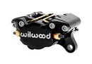 Wilwood Dynapro Single Brake Caliper - 1.38 in Piston Bore / 0.38 in Rotor Thickness / Black Powder Coat / 3.75 in Mounting Centers / Lug Mount | 120-9690-BK
