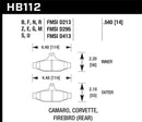 HAWK Performance HT-10 Race Brake Pads (Rear) - 84-96 Corvette / 88-97 Pontiac Firebird