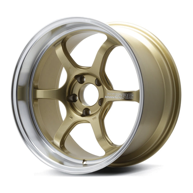 Advan Racing R6 Wheel - 18x11.0 / Offset +15 / 5x114.3 (Machining & Racing Brass Gold)