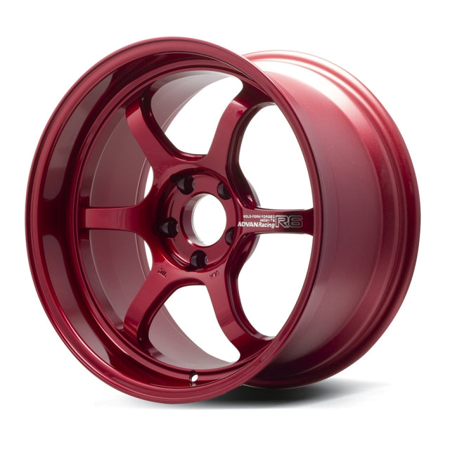 Advan Racing R6 Wheel - 18x8.0 / Offset +45 / 5x100 (Racing Candy Red)