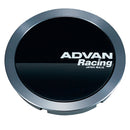 Advan Center Cap - Full Flat Cap (Gloss Black / Hyper Black Ring) - 73mm