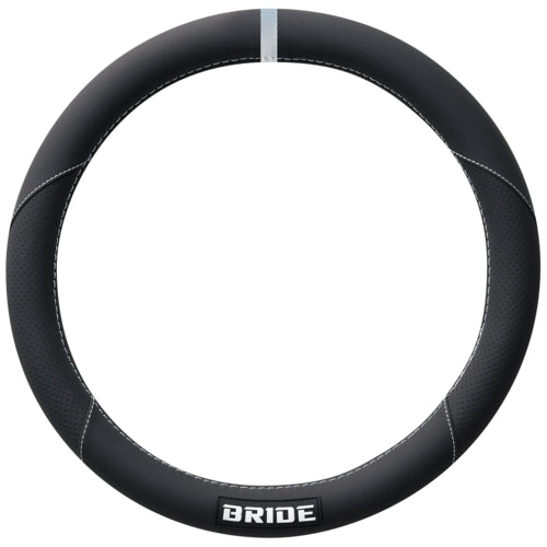 Bride Steering Wheel Cover (Black Synthetic Leather / M Type) - 38.0 to 39.0 cm