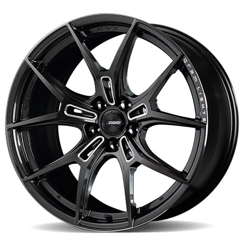 Gram Lights 57FXZ Wheel - 19x8.0 +45 | 5x100 | Super Dark Gunmetal | Machining Rim Edge DC
