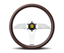 Momo Super Grand Prix Steering Wheel - 350mm (Wood / Polished Silver)