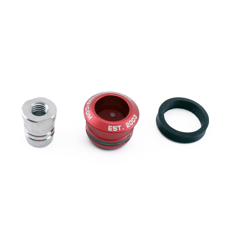 Hybrid Racing Maxim Shift Boot Collar (Red Aluminum) - Honda / Acura M10x1.5