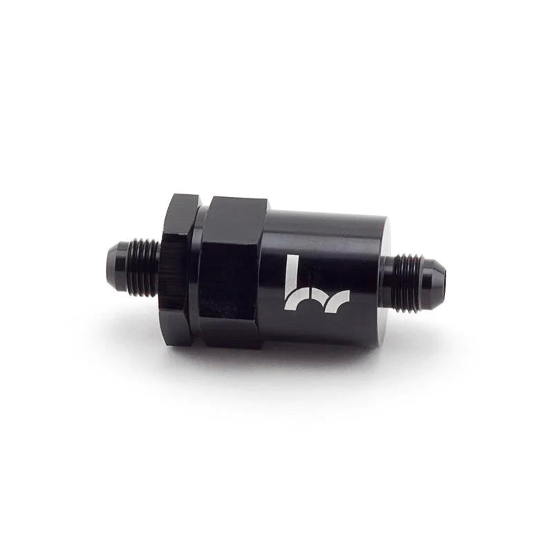 Hybrid Racing Inline Fuel Filter -6AN to -6AN (Black) - Universal
