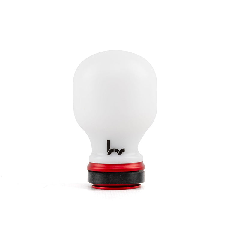 Hybrid Racing Delrin Chicane Shift Knob (White / Red) - Honda / Acura M10x1.5 Thread