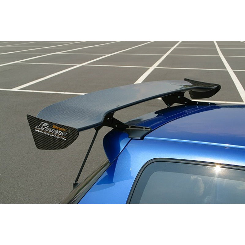 J's Racing 3D GT Wing (Type 1 / Wet Carbon / 1350mm) - 92-95 Honda Civic Hatchback (EG)